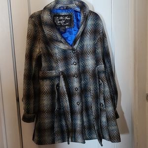 Me Jane Brown Plaid coat size L